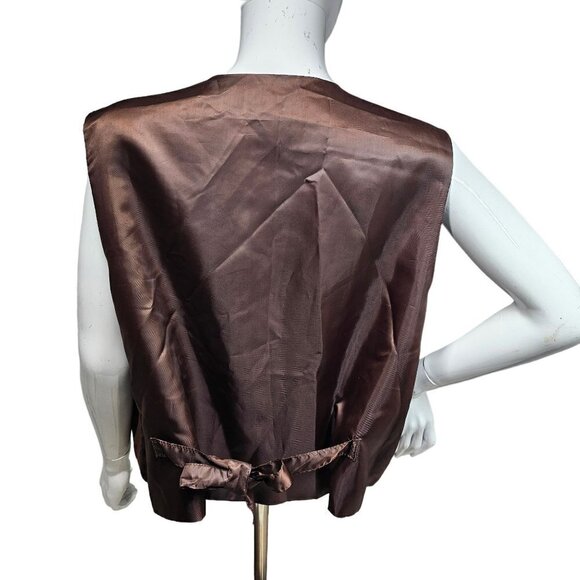 80s Marsh Landing Leather Vest Brown Suede Volup Womens 1X Rocker Biker Western - Picture 5 of 8